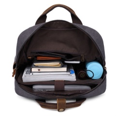 New style retro style leather canvas bag school wind canvas laptop backpack High Quality Multi-Pocket bag Low MOQ rucksack