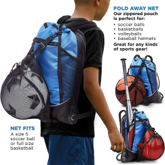 Multipurpose Reusable Sport Gym String Bag Soccer Mesh Drawstring Backpack With Zipper
