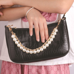 Customized Fashion Design Wholesale Shoulder Handbag Purse Chain Pearl Bag Strap