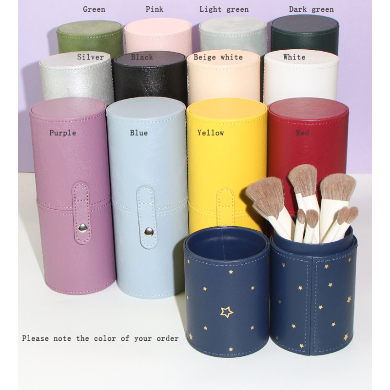 custom logo travel portable brush holder makeup brushes storage bucket