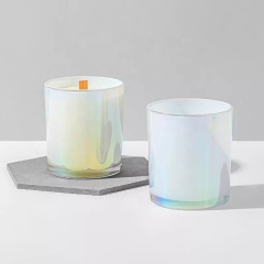 Multicolor Custom Empty Matte Black Candle Holder Glass Candles Jars With Wooden Lids