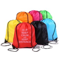 Custom Promotional Bag 210D Polyester Sublimation Printing Cheap Drawstring Backpack With Logo