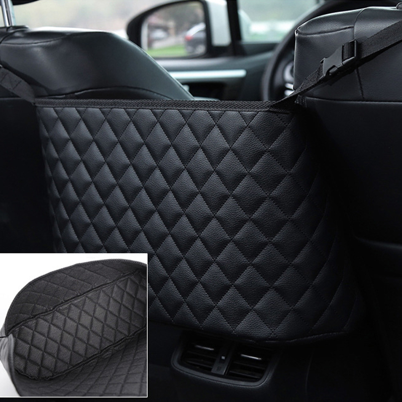 Car Back Hanging Bag PU Pocket Leather Car Seat Storage And Handbag Holder Organizer