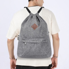 custom logo waterproof  drawstring backpack sport gym bagpack travel camping bags black nylon drawstring backpack