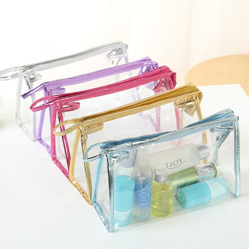 PINGHU SINOTEX promotional Custom Logo Luxury Eco-friendly Clear Travel bags Waterpoof Transparent PVC Makeup Cosmetic Bag gifts