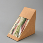 Wholesale clear Sandwich Packing Kraft Paper Lunch Box Custom Food Disposable Breakfast Bread Packaging Sandwich Box