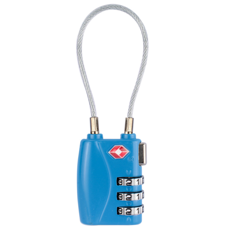 TSA Safety Luggage Cable Combination Lock authorised zinc alloy 3 digit lock combination travel cable TSA approved lock