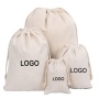 Wholesale Custom Printed Recycle Mini Canvas Cotton Cloth Drawstring Bags Packaging
