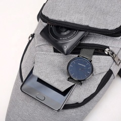 Custom Logo Designer Waterproof Small Travel Sports Usb CrossBody Chest Sling Bag For Men