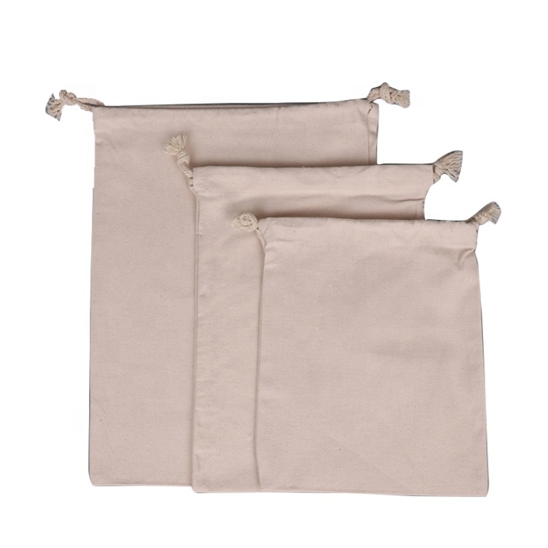 Pinghu Sinotex Promotional Custom Logo Large Cotton Canvas Shopping Bag Drawstring Backpack