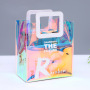 Hot Sell Female Fashion Cheap Pvc Clear Laser Holographic Tote Shopping Bag
