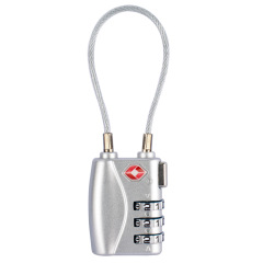 TSA Safety Luggage Cable Combination Lock authorised zinc alloy 3 digit lock combination travel cable TSA approved lock