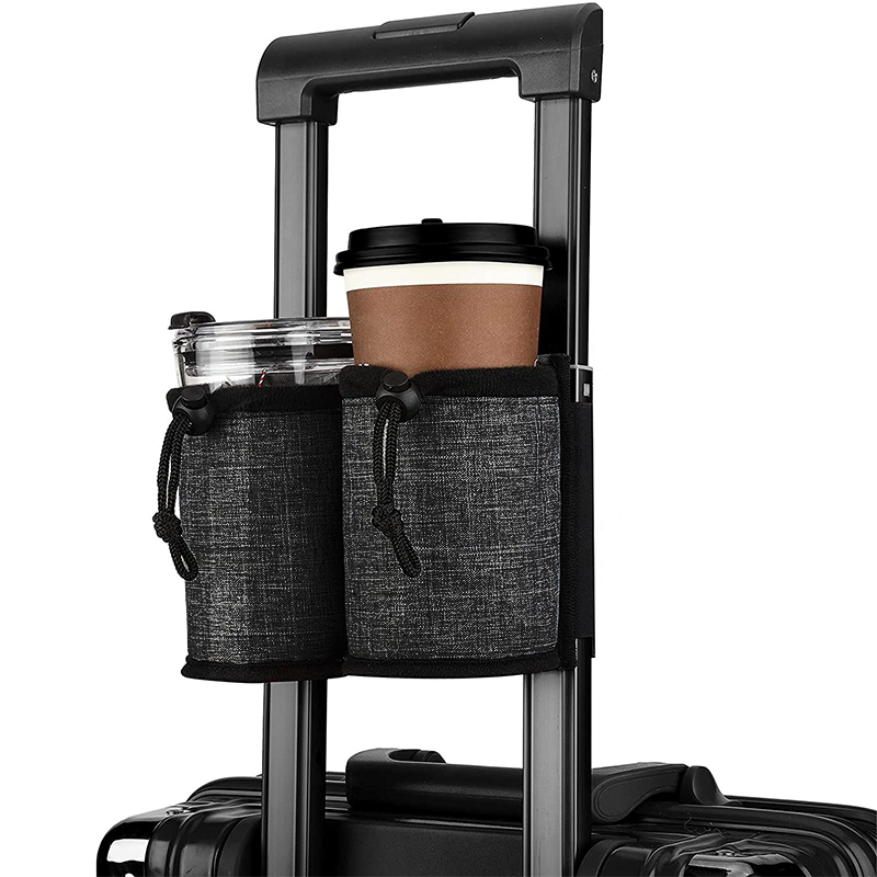 New Arrival Waterproof Washable Hands Free Luggage Drink Bag Travel Cup Holder For Suitcase