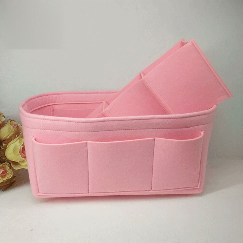 Custom Design Hot Sell Felt Cosmetic Bag Purse Insert Organizer Handbag