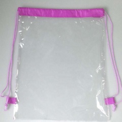 PVC transparent plastic waterproof pull rope bag cheap custom backpack promotion