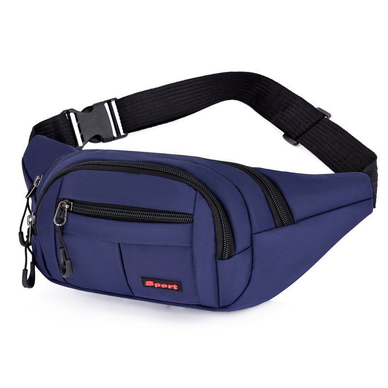 Large Capacity Waterproof Casual Fashion Black Nylon Waist Bag Girl Fanny Packs