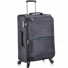 High quality waterproof fabric soft trolley luggage with TSA lock Modern fashion trolley travel luggage bag Oxford heavy luggage