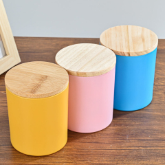 Customized Logo Multicolor Frosted Glass Scented Candles Cups jar With Lid