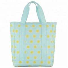 Large Insulated Waterproof Lunch Cooler Bag Women Reusable Grocery Tote Hand Carry Shopping Bag