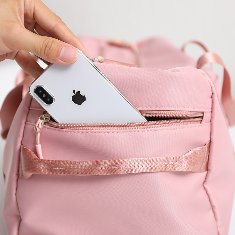 Haute Qualité Polyester Grand Week-End Sports Rose Duffel Bag Voyage Duffle Gym Sac Pour Les Femmes