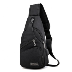 Custom Logo Designer Waterproof Small Travel Sports Usb CrossBody Chest Sling Bag For Men