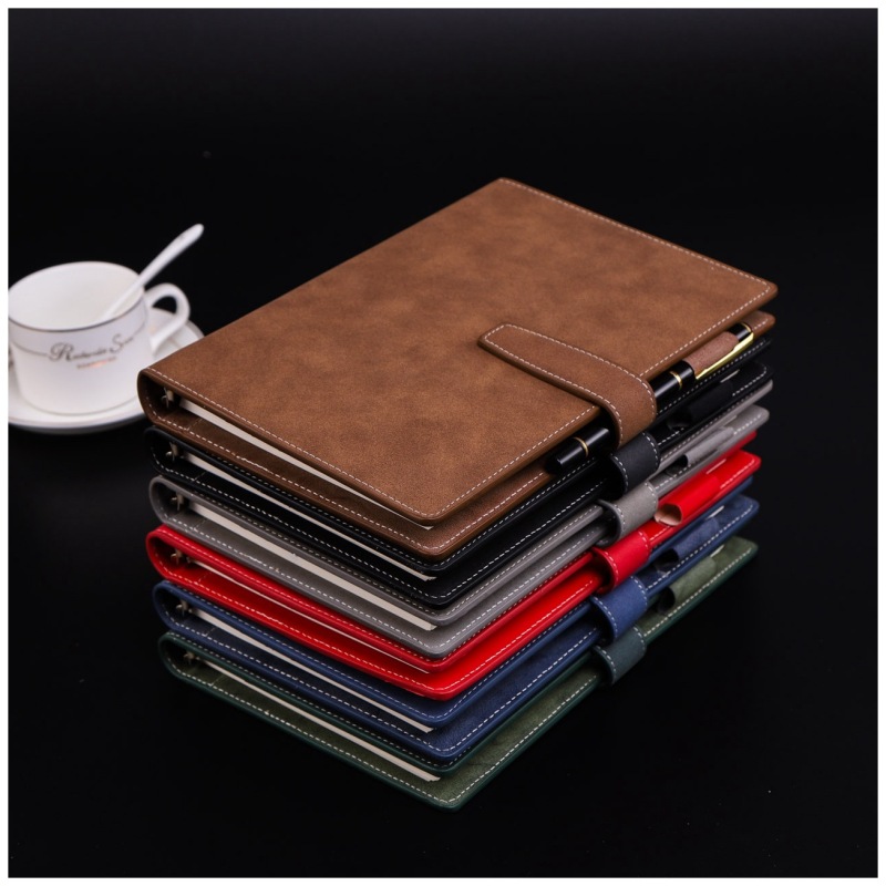 Wholesale Custom Printing Pu Leather Business A5 Spiral Planners Binder Notebook