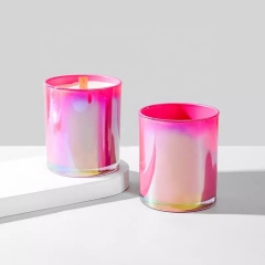 Multicolor Custom Empty Matte Black Candle Holder Glass Candles Jars With Wooden Lids