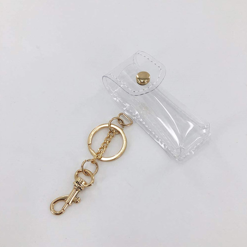 Fashion Travel Small Mini Clear Pvc Women Lipstick Pouch Cosmetic Makeup Bag With Key Chain