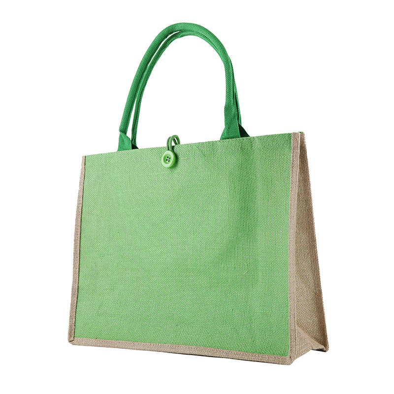 Wholesale Customizing Printed Eco Friendly Fashion Jute Beach Sacking Tote Bag For Girls
