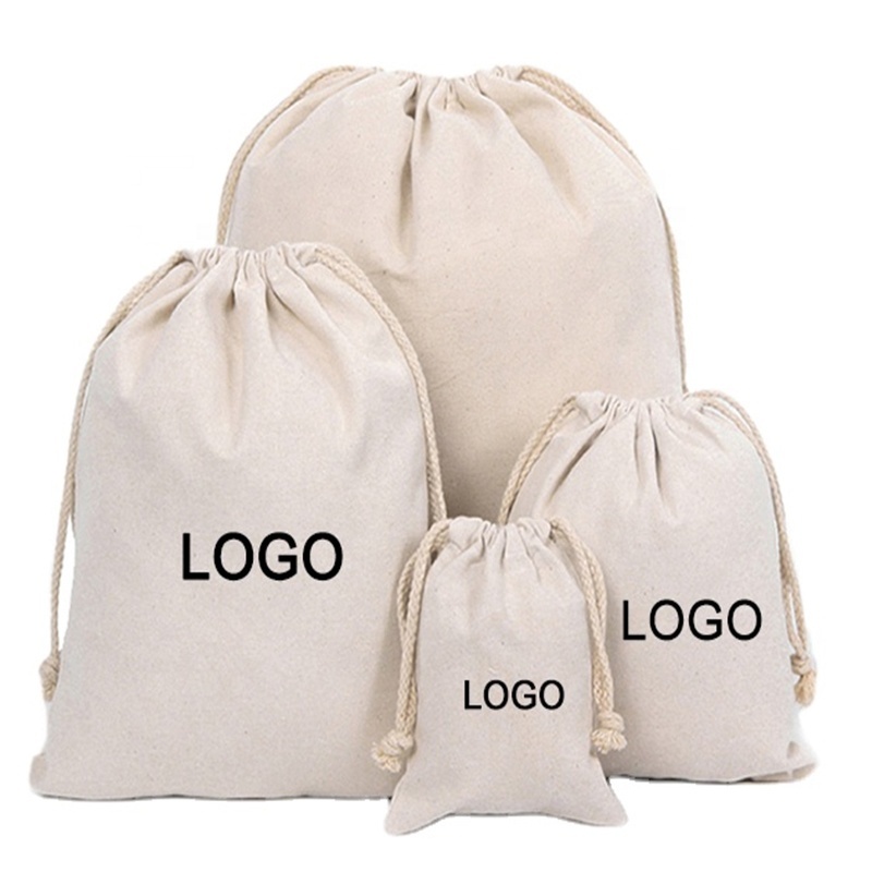Wholesale Promotional High Quality Canvas Cotton Drawstring Dust Shoe Bag For Travel