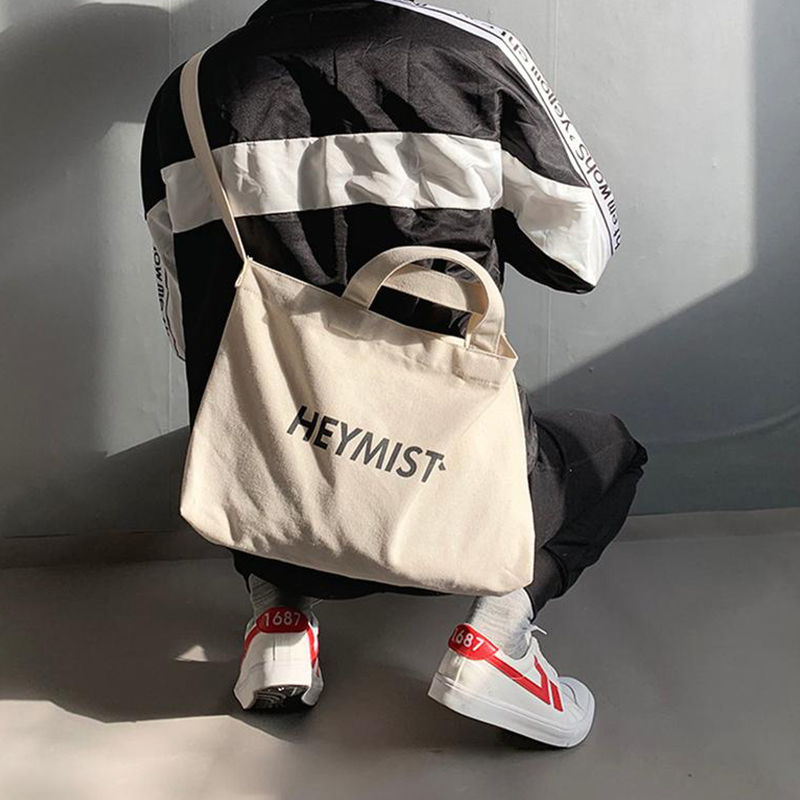 Custom Printed Logo White Organic Cotton Canvas Shopping Tote Bag For Women