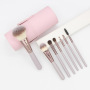 custom private label logo pink handle professional 7 makeup brushes set with holder bucket