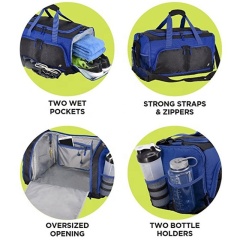 Pinghu Sinotex custom logo gym bag in duffel bags with shoe compartment waterproof Sports weekender bag in travel