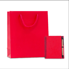 custom logo paper Non woven promotional tote shopping bags with Notebook and Pen