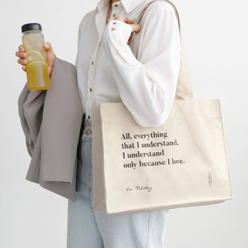 Wholesale Custom Personalized Girl's Handbags Women Shoulder Bag Large Canvas Tote Bag