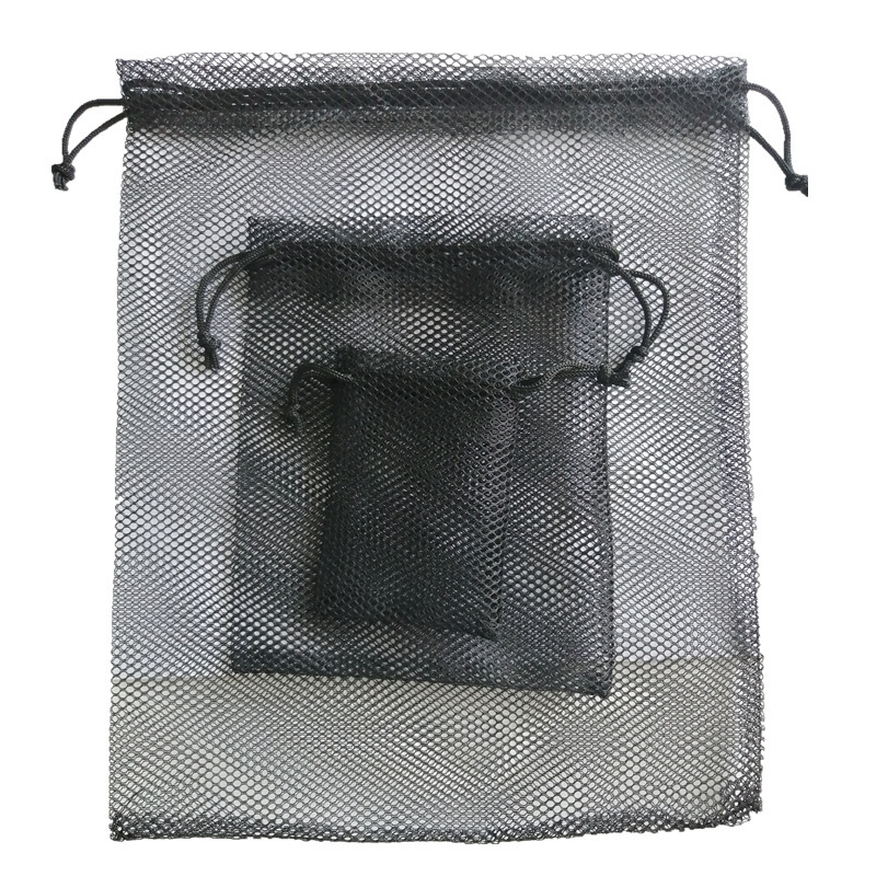 Custom Wholesale Gift Packaging Small Mesh Drawstring Bag With Logo