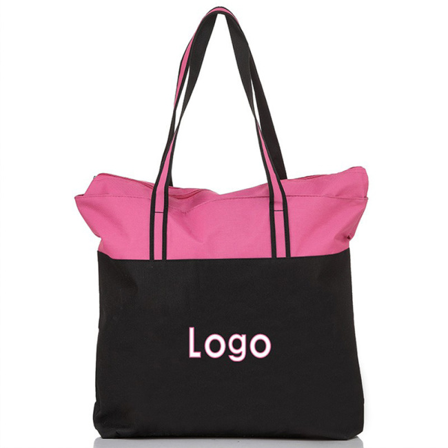 High Quality Durable Fashionable Polyester Recyclable Beach Tote Shopping Bag With Logos