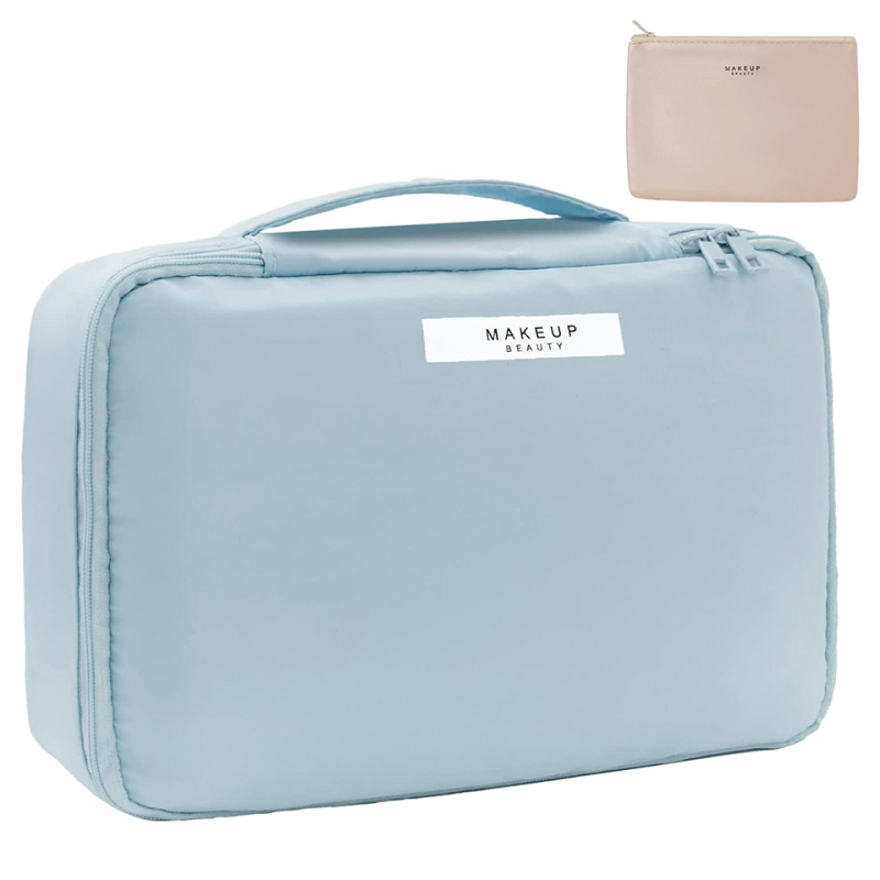 Custom Printed Design Waterproof Large Women Makeup Toiletry Cosmetic Bag For Travel