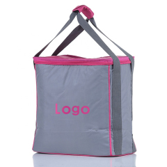 Custom Logo Promotional Reusable Soft Polyester Large Tote Thermal Food Delivery Cooler Bag