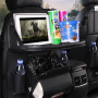 Custom Pu Leather Car Seat Back Organizer Foldable Table Tray Travel Storage Bag