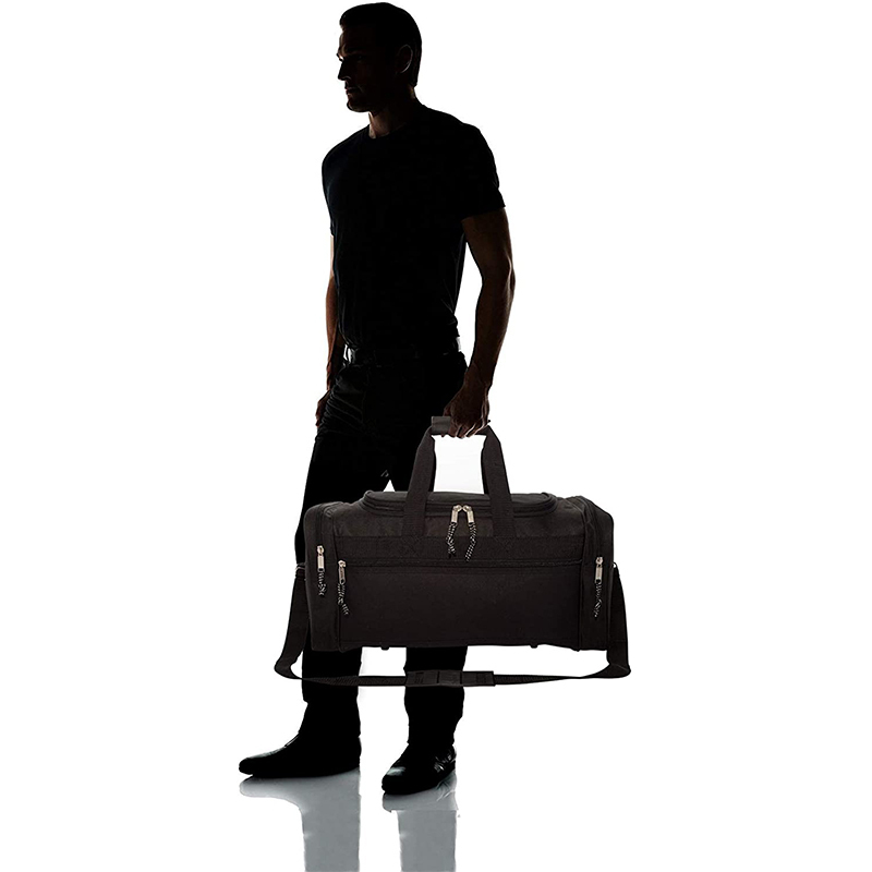 مخصص بالجملة فارغة الرياضة واق من المطر حقيبة رياضية حقائب السفر من القماش الخشن مع حزام قابل للتعديل