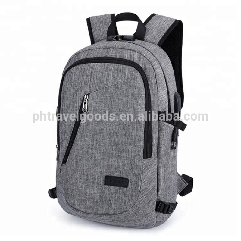 Anti Theft backpack with usb charge and headphone interface Waterproof laptop backpack school bag