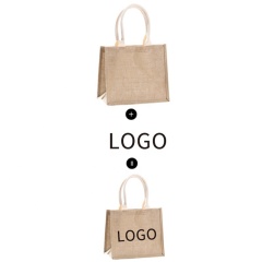 Custom Logo Printed Eco Recycle Natural Waterproof Bangladesh Gunny Jute Tote Bags