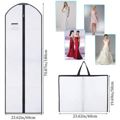 Custom Logo Recyclable Travel Dust Cover Non Woven Hanging Garment Bags With Zipper