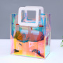 Hot Sell Female Fashion Cheap Pvc Clear Laser Holographic Tote Shopping Bag