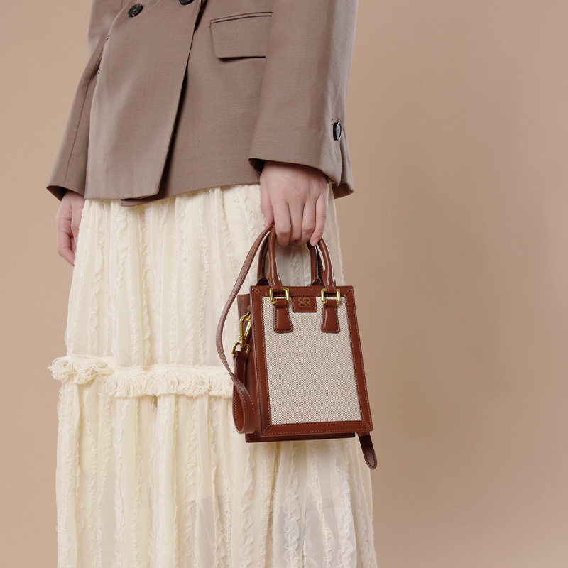 Custom High Quality Luxury Lady Woman Mini Purses And Handbags Genuine Leather Tote Bag