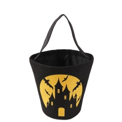 Wholesale Halloween  pumpkin candy canvas Tote bag foldable and reusable candy bucket and halloween bucket for kids party
