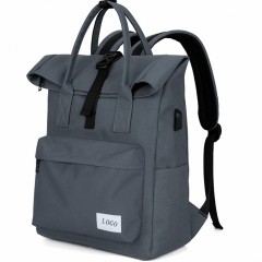 17 inch waterproof polyester school travel custom laptop bag backpack with usb charger