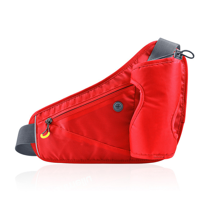 Designer Outdoor Fashion Hiking Camping Black Waist Bag Gym Fanny Pack With Bottle Pocket