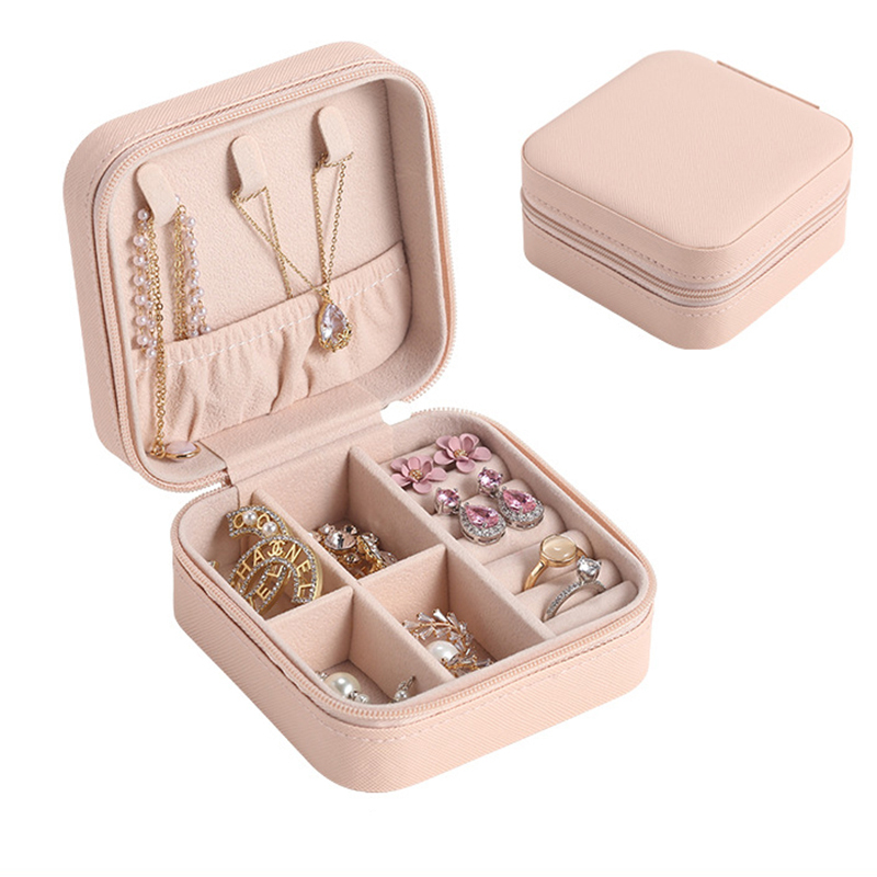 Custom Luxury PU Leather Travel Ring Earring Necklace Storage Case Jewelry Box